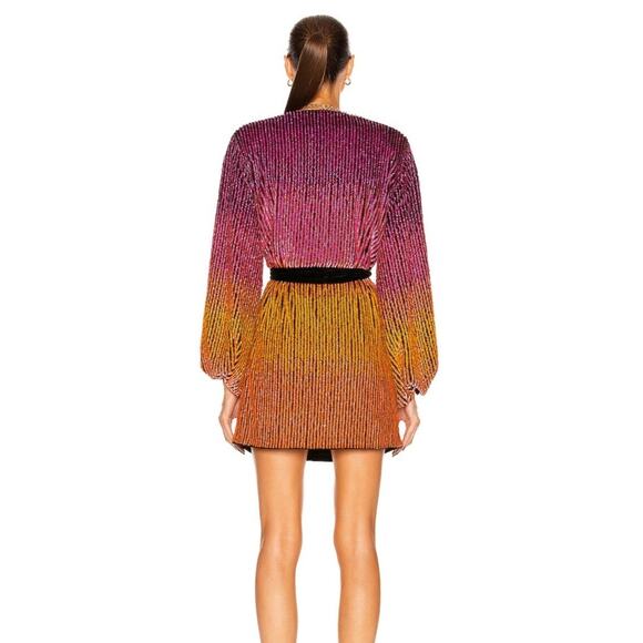 Retrofete Gabrielle Robe Sequin Dress in Ombre Pink Orange Size XS NWT - Picture 2 of 14